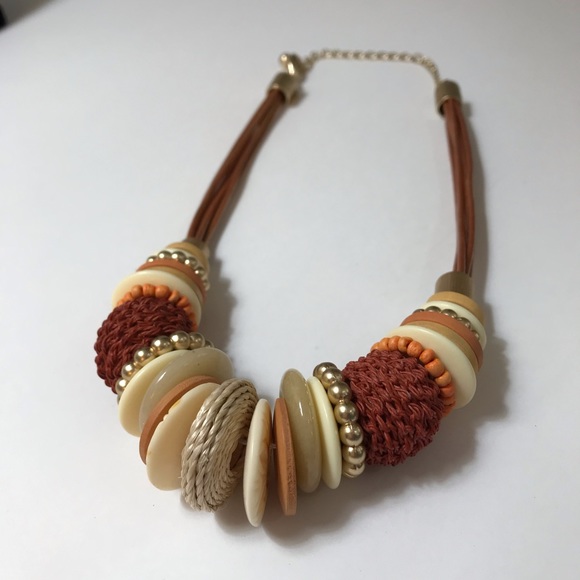 Chico’s Bronze Leather Necklace w/Accent Detailing - Picture 7 of 10